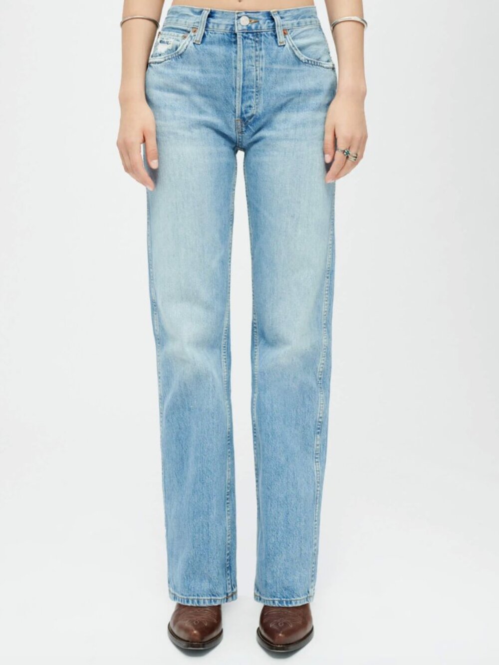 RE/DONE Women's Light Blue Vintage Straight Jeans 23-24